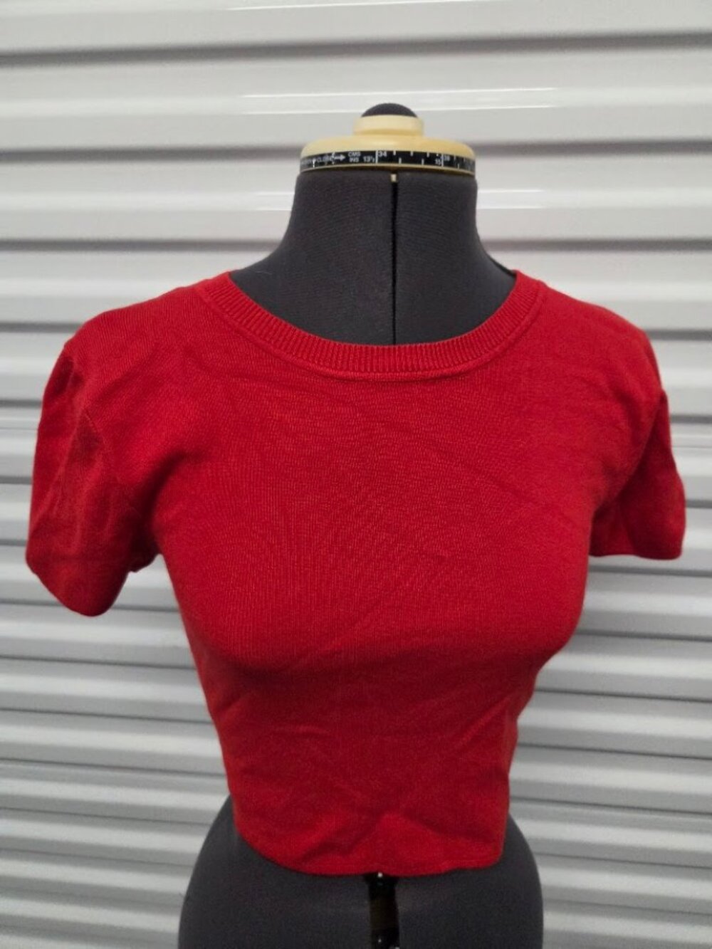 Primark Women's Red Short Sleeve Knit Crop Top M Medium